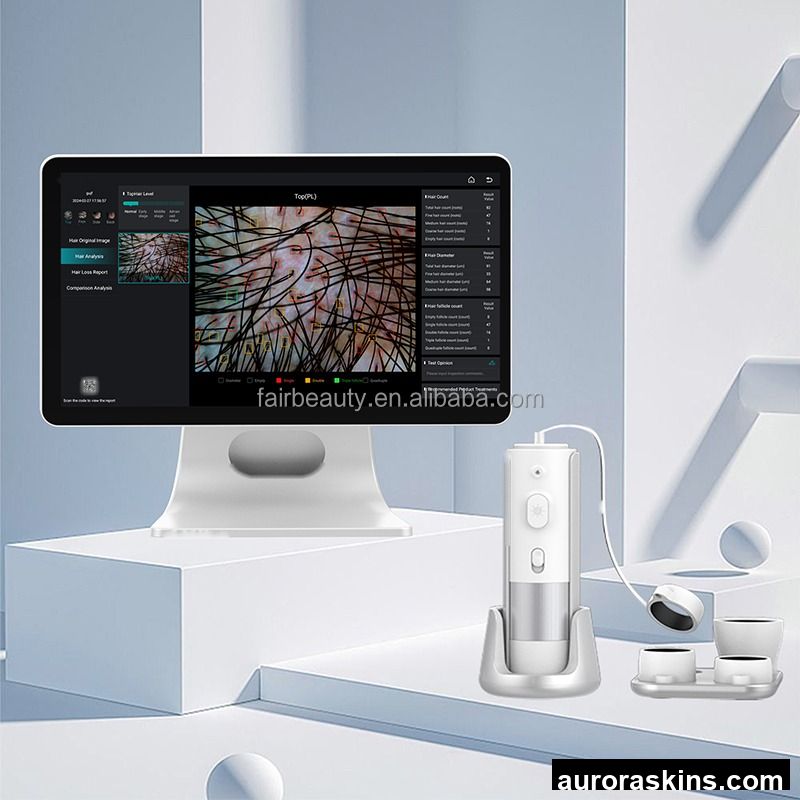 2025 Ai Digital Skin Detector Moisture Tester 15.6 Inch HD Screen Desktop Hair Analyzer Machine New Technology Skin Analysis