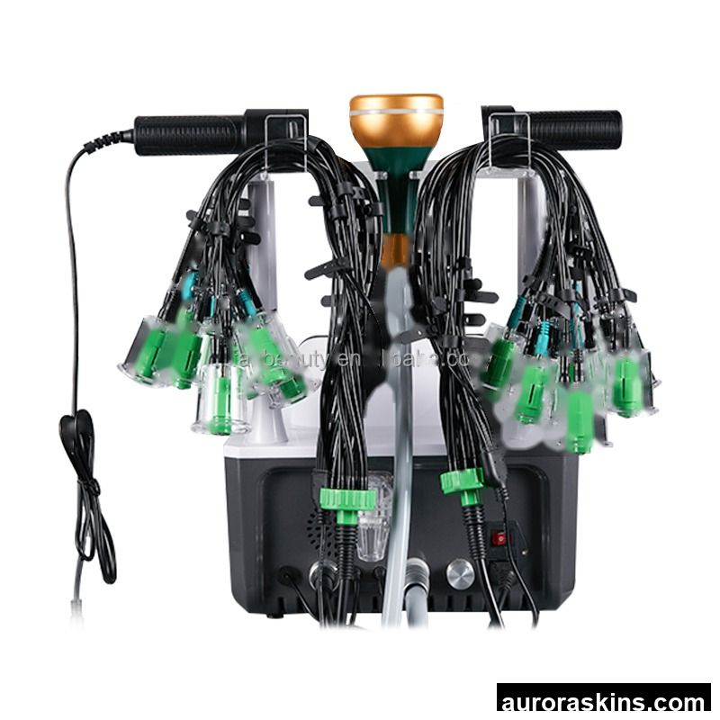 Microelectric Meridian Heating Roller Rolling Massage Device Led Light Lymph Drainage Vacuum Cupping Instrument