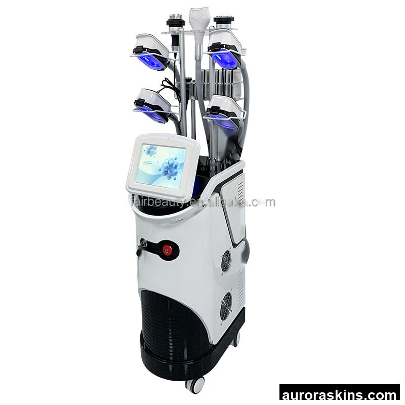 Aurora Skins Newest! 9in1 Artimel Aesthetic 5handles 360degree Cryolipo Cavitation Cool Cellulite Cryo RF Lipolaser Slimming Machine