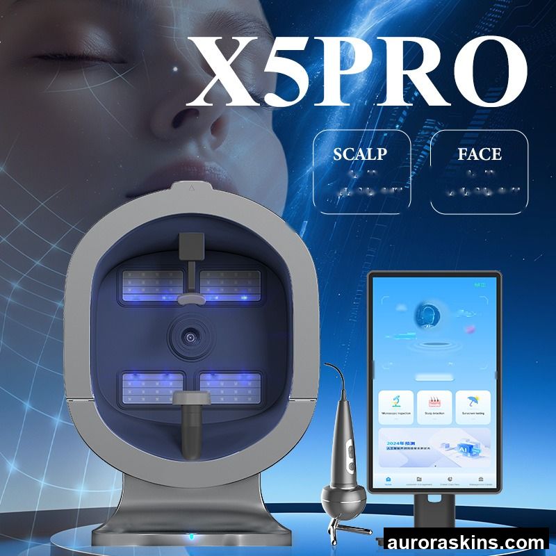 Professional X5PRO AI Facial Skin Analysis Device 9Spectral Image Scalp Microscope Acne Pigment Sensitivity Tester Skin Detector