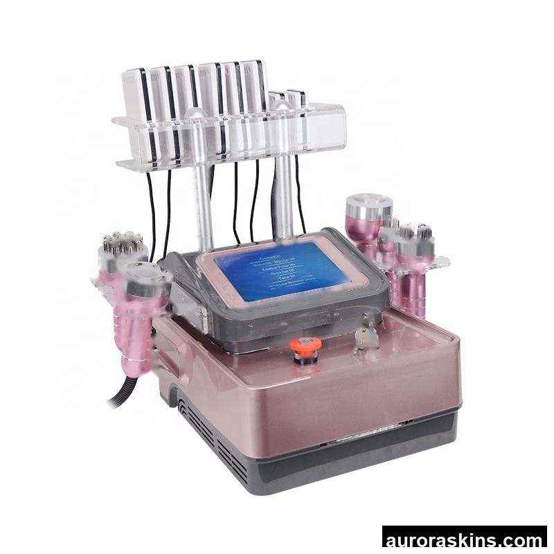 6in1 Vacuum Cavitation Slimming Machine RF /40or80k /8 Lipolaser 635nm 8*plates/skin Tightening Body Shape pink Shell square