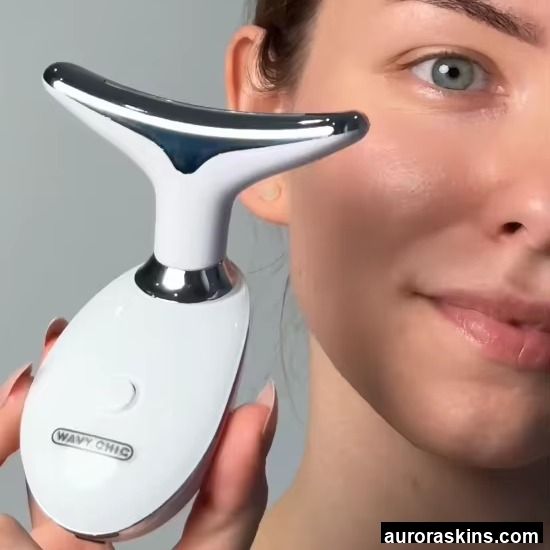 Aurora Skins a Homeuse Handheld Face Neck Body Lifting Light Therapy Wave Massage Cleaner Vibration Jade Roller Skincare Facial