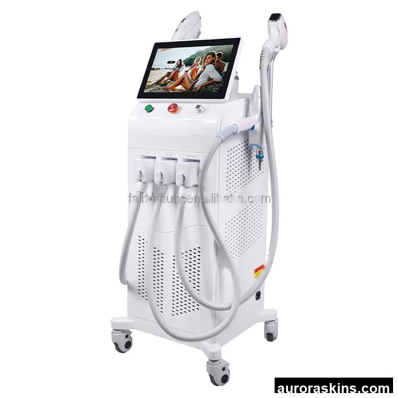 Aurora Skins a 4in1 Soprano 808 755 940 1064nm IPL OPT RF Hollywood Peel Tattoo Skincare 532 1320nm Multifunctional Homeuse Spa