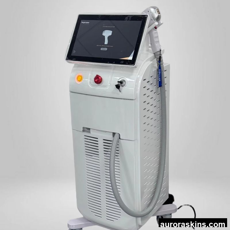 Aurora Skins a Newest Single Handle 3 Wavelength with Screen Best Price Skincare Facial Titanium Lifting
