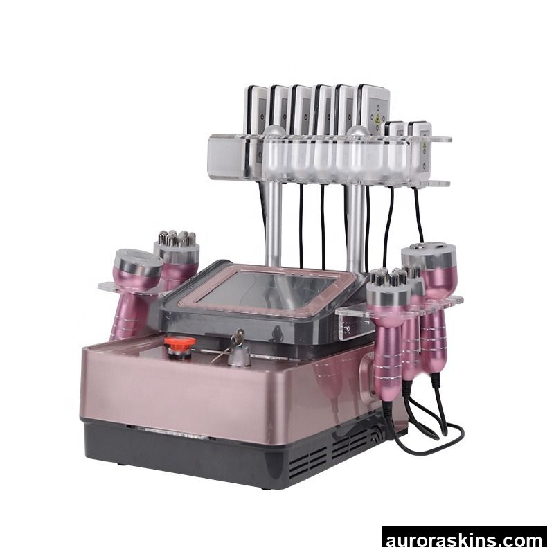 6in1 Vacuum Cavitation Slimming Machine RF /40or80k /8 Lipolaser 635nm 8*plates/skin Tightening Body Shape pink Shell square