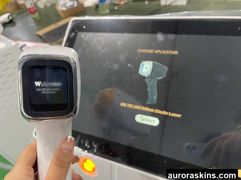Aurora Skins a Skincare Soprano 808 755 1064nm 1 Handle Titanium Homeuse Spa Beauty Remove Hair Screen Machine Touch Screen HD Lifting