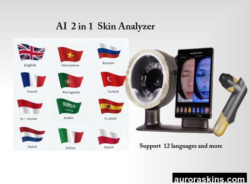 AI-Powered 3D Dermatoscope for Home Commercial Use Scalp Facial Skin Analysis Wrinkle Detection Acne Hair Analysis Desktop Model