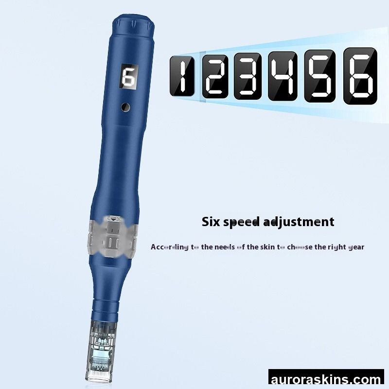 Small Black E6 Nanocrystals Wireless Beauty Pen Instrument 20W Acne Mesoderm Electric Microneedle for Face ABS Beauty Centers