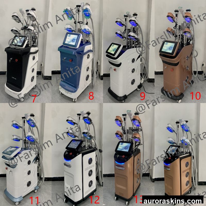 Aurora Skins a 9in1 Cryo Slim Cryotherapy Machine Burning Fat Freezing Salon Equipment Chin Handle 360 Body Contouring Jade Roller