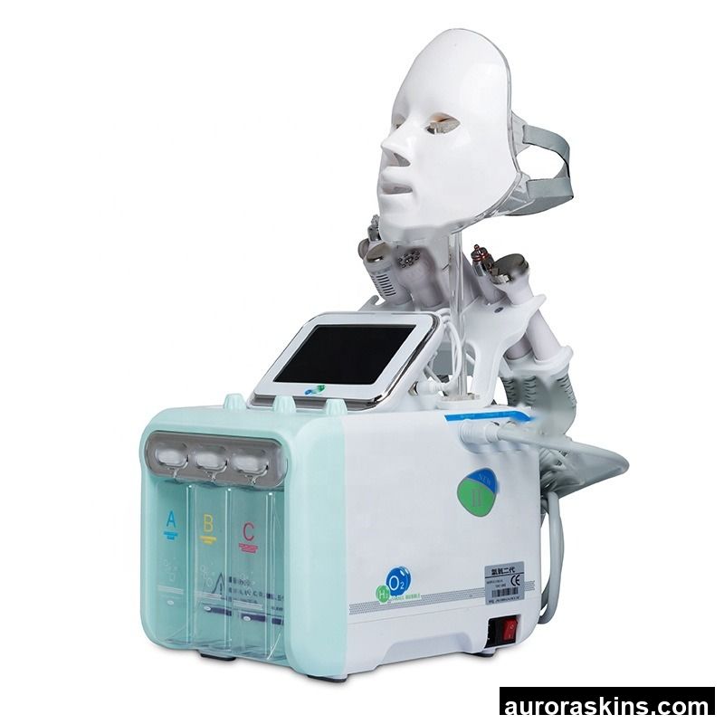 Aurora Skins Choice 7in1 Facial 2nd Generation Skin Care Scrubber Cleaning Ultrasonic RF H202 Injection LED FaceMask