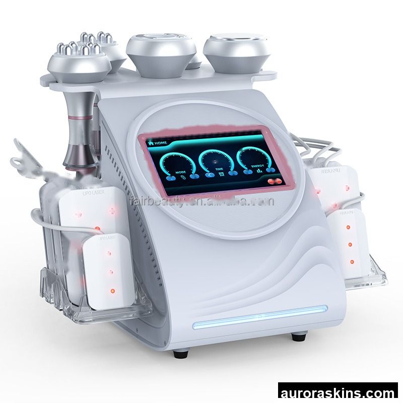 6 in 1 Lipo Laser Ultrasonic Cavitation Machine Radio Frequency Vacuum RF Slimming Machine Home Use With 8 Pads