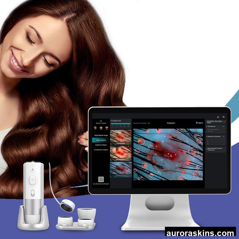 Aurora Skins Fr-01ds 2025 New Tech AI Hair Analyzer 15.6 Inch Touch Color Screen Digital Moisture Tester Growth Head Skin Analysis