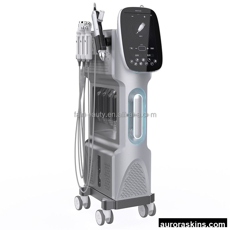 Water Dermabrasion 9 in 1 Oxygen Jet Skin Scrubber Vacuum Blackhead Remover Aqua Peeling Microdermabrasion Facial Machine