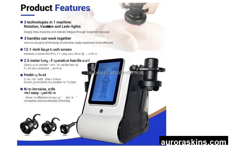 2026 Aurora Skins All-in-One 360° Rotary Vacuum Roller Device-Lymphatic Massage, Fat Reduction, Cellulite Smoothing & Body Sculpting