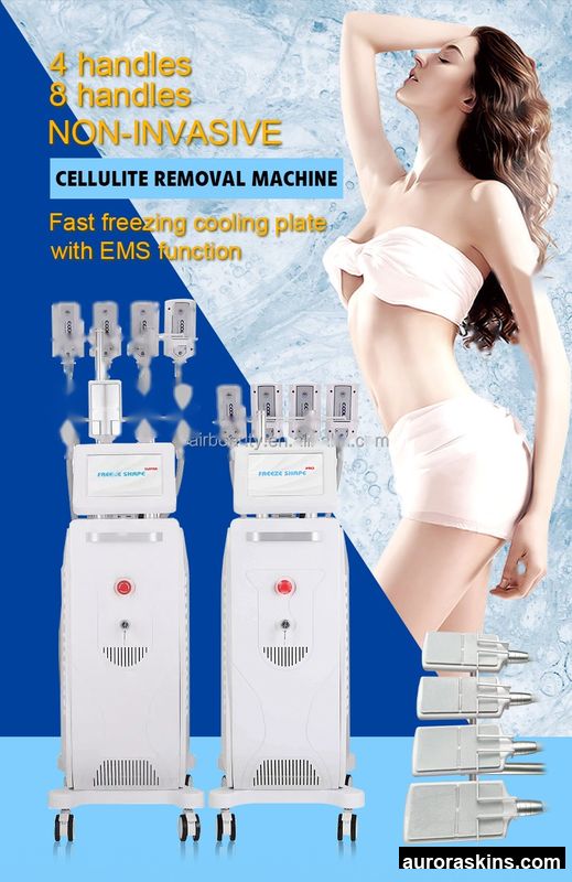 2026 Aurora Skins Cooling Pad 4 Plate 8 Plate Cellulite Removal Fat Burning Liposuction Cold Fat Reduction Machine