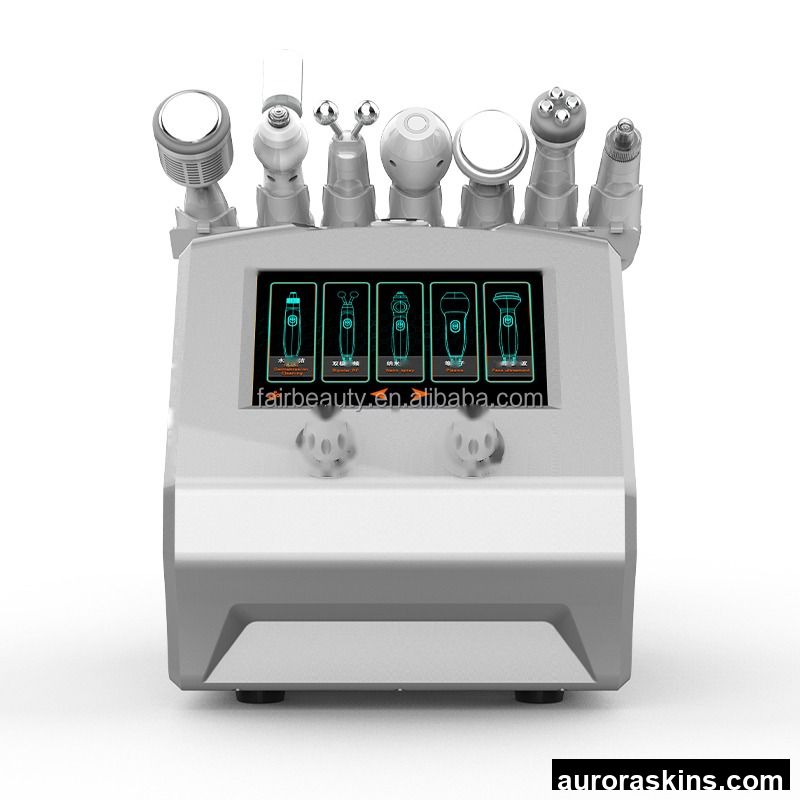 Cost-effective Aurora Skins 7-in-1 Aqua Facial Machine with 6 Handles for Deep Cleansing Face Peeling Skin Rejuvenation