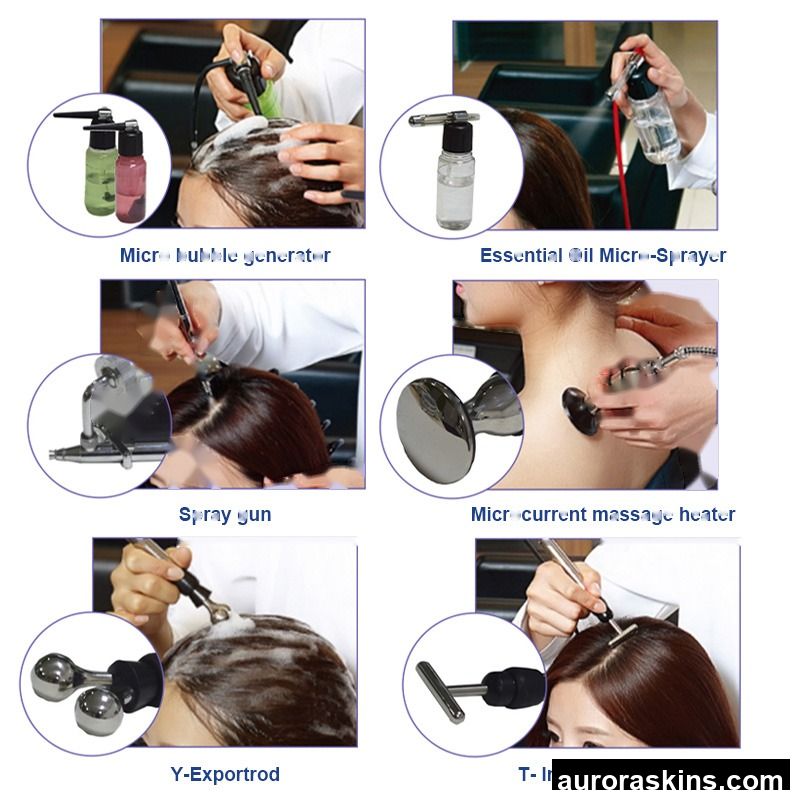 Aurora Skins a Hair Scalp Skincare Massage Injecction Steam Korea Tech Bubble Cleansing Vibration Light Therapy Hair Growth Salon