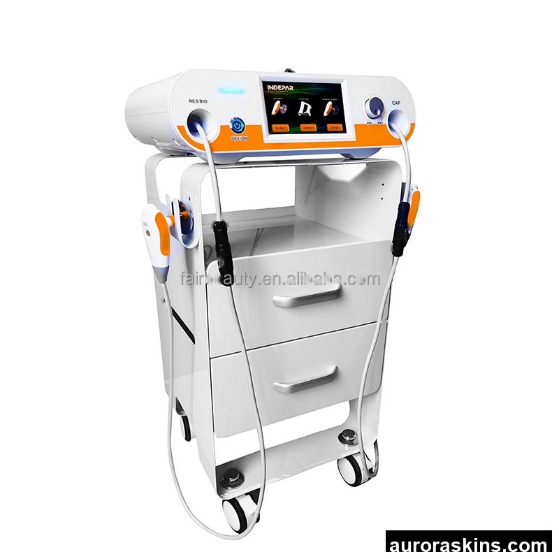 Upgraded 448KHz Monopolar Rediofrequency Beauty Device Tecar Therapy Machine with Large & Small Handles for Face Lifting