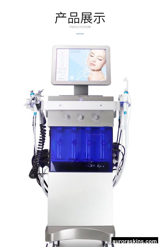 Newest 14 in 1 ABS Material Oxygen Jet Microdermabrasion Machine Face Cleaning Skin Tightening Device for Beauty Salons US Plug