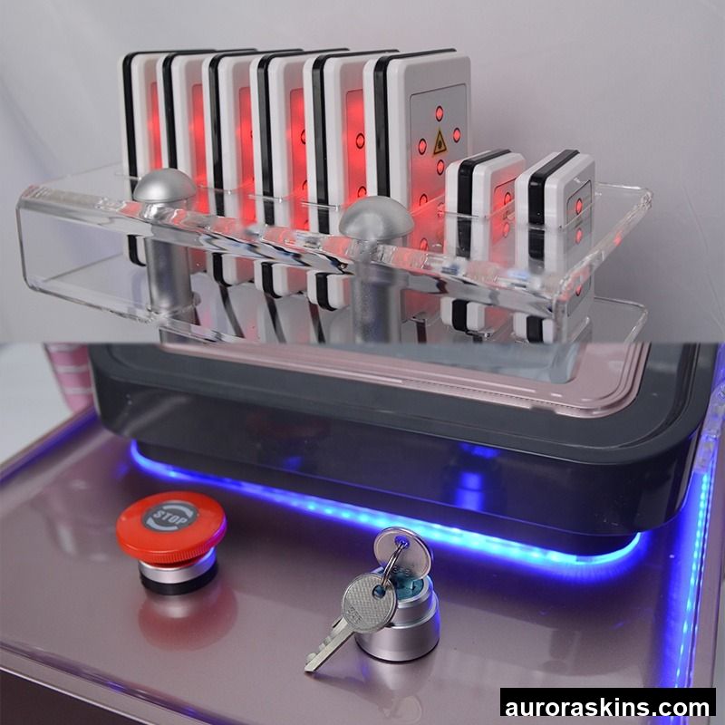 6in1 Vacuum Cavitation Slimming Machine RF /40or80k /8 Lipolaser 635nm 8*plates/skin Tightening Body Shape pink Shell square