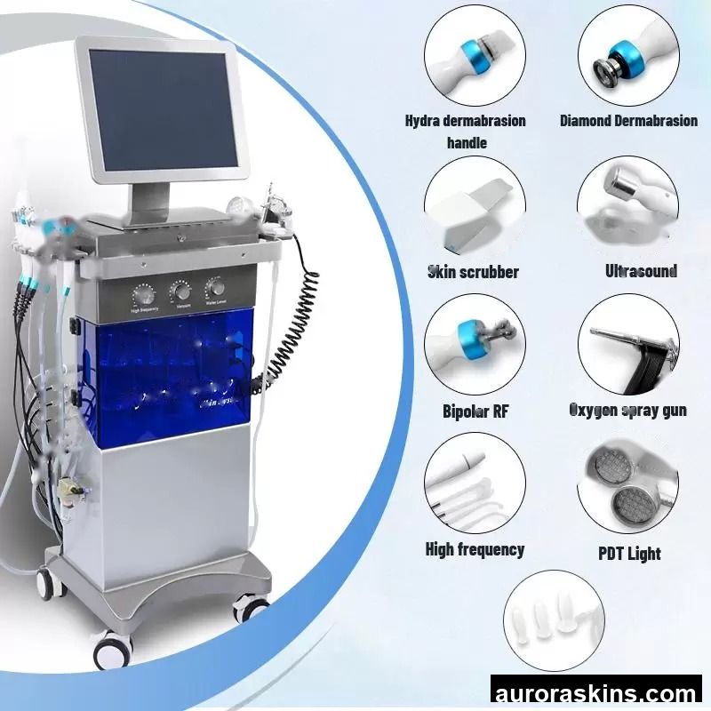 Ultrasound High Frequency Hotsell 14 With 3 Facial Vacuum Blackhead Remover Skin Scrubber Oxygen Facial Machine Salon Use
